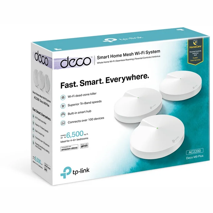 Rūteri Tp-Link Deco M9 Plus 3-Pack Sistem wireless Mesh Smart Home AC2200