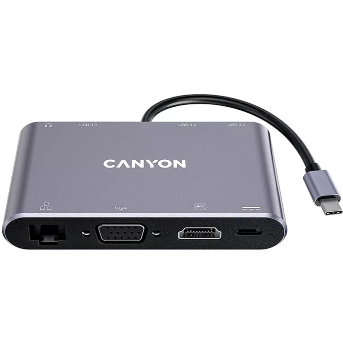 Dokstacija Canyon hub DS-14 8in1 4k USB-C Dark Grey