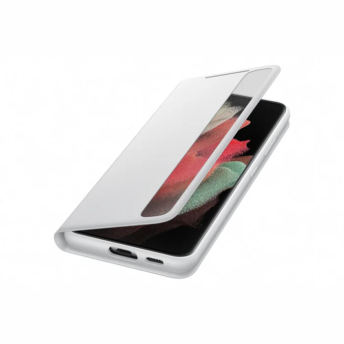 Samsung Galaxy S21 Ultra Smart Clear View Case Light Gray