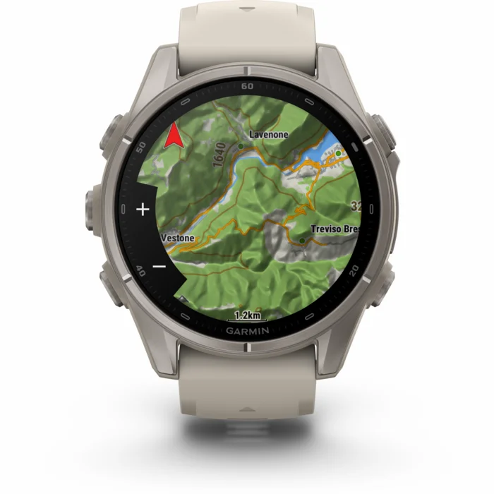 Garmin fenix 9 43mm Titanium with Fog Gray Silicone Band