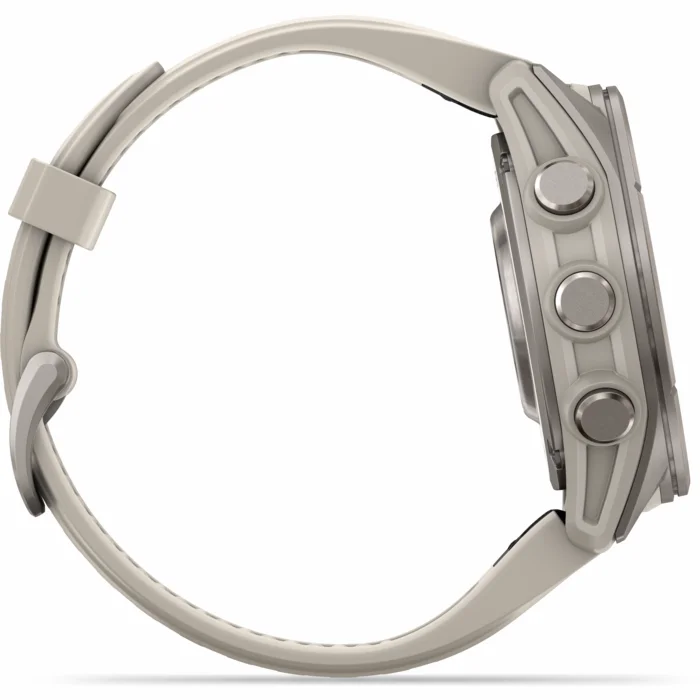 Garmin fenix 9 43mm Titanium with Fog Gray Silicone Band