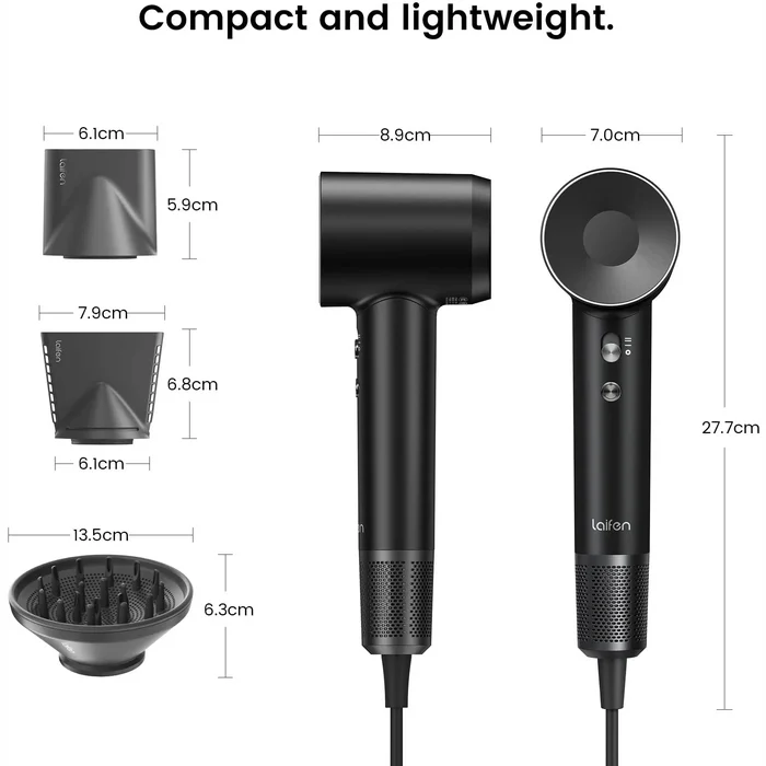 Fēns Laifen Swift Special High Speed Hair Dryer (3 Nozzles) Matte Black
