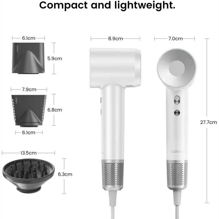 Fēns Laifen Swift Special High Speed Hair Dryer (3 Nozzles) Pearl White
