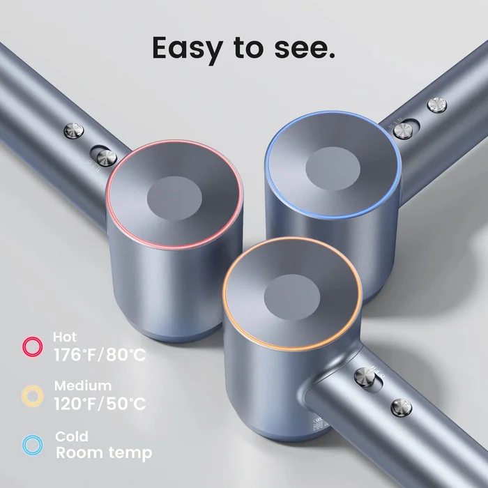 Fēns Laifen Swift Special High Speed Hair Dryer (3 Nozzles) Silver Blue