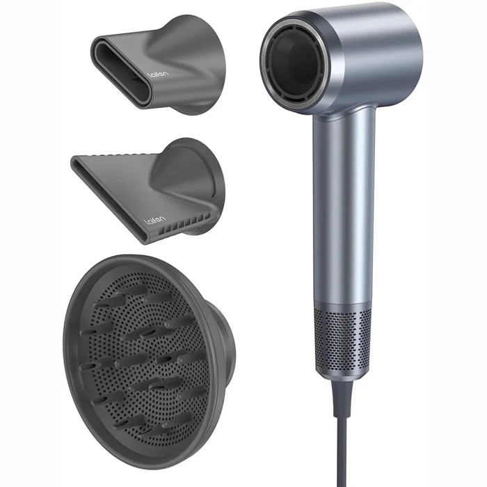 Fēns Laifen Swift Special High Speed Hair Dryer (3 Nozzles) Silver Blue