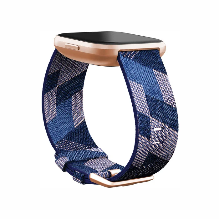 Viedpulkstenis Fitbit Versa 2 Special Edition Navy & Pink Woven Band/Copper Rose Aluminum Case
