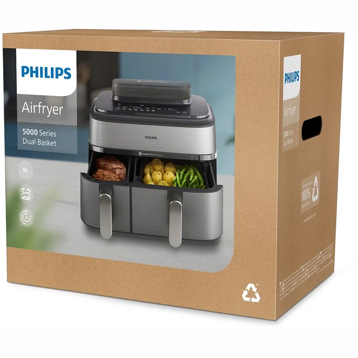 Philips Dual Basket Airfryer with Steam NA555/00