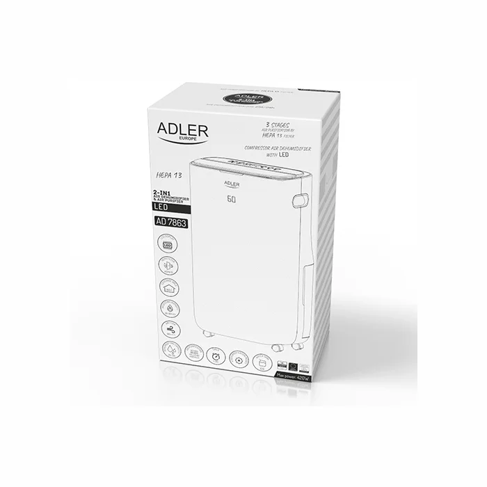 Adler 2-in1 Air Dehumidifier and Air purifier AD 7863