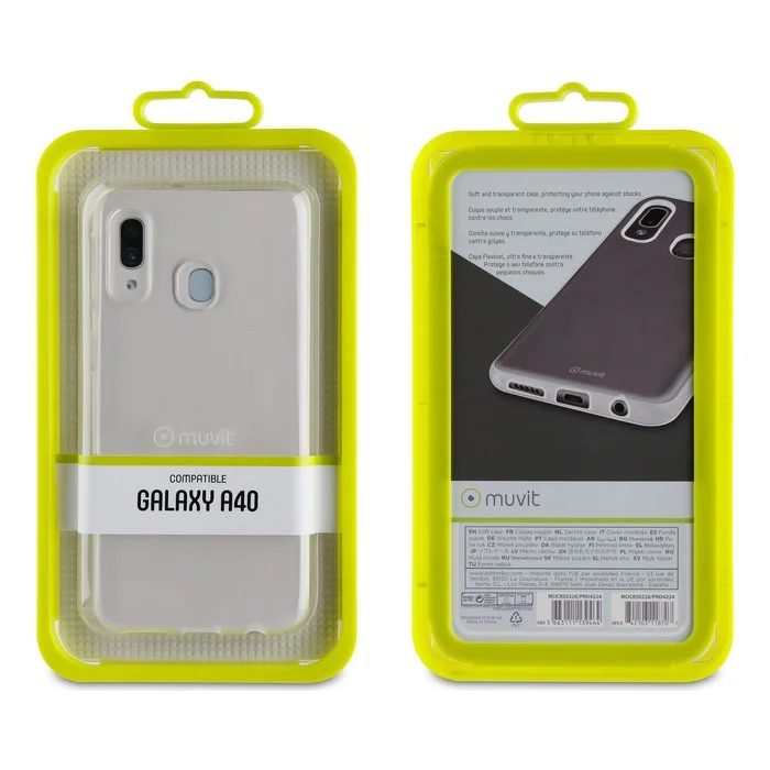 Mobilā telefona maciņš Muvit Samsung Galaxy A40 Crystal Soft Transparent