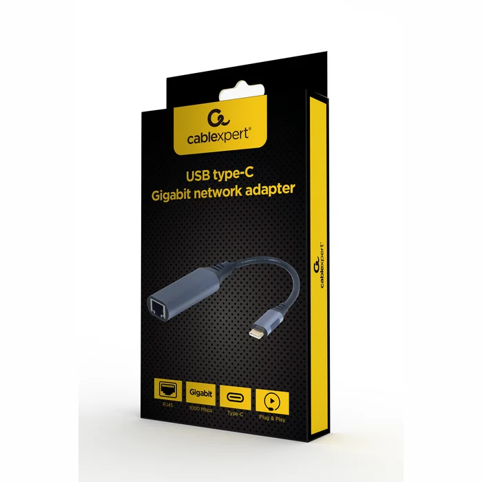 Lādētāji un adapteri portatīvajiem datoriem Gembird USB type-C Gigabit network adapter A-USB3C-LAN-01