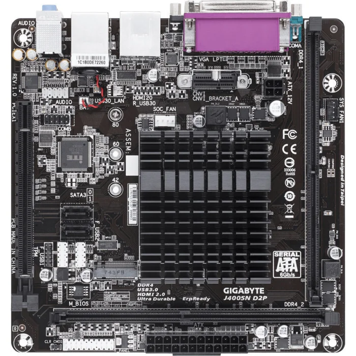 Mātesplates Gigabyte J4005N D2P