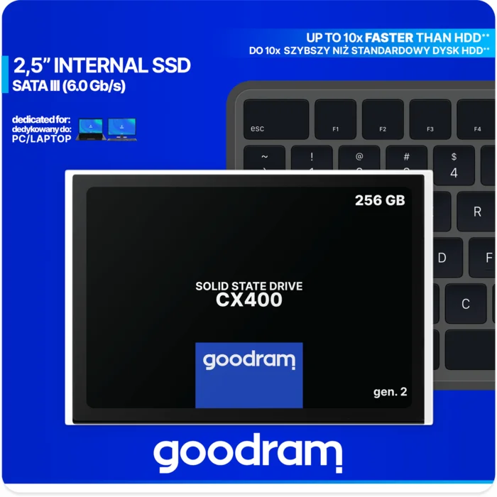 Iekšējais cietais disks Goodram CX400 GEN.2 SSD 256GB