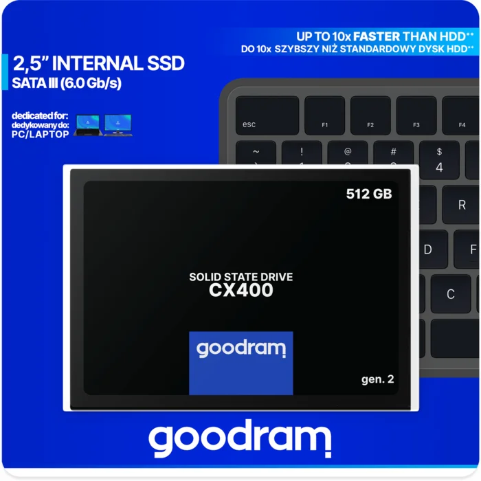 Iekšējais cietais disks Goodram CX400 Gen.2 SSD 512GB