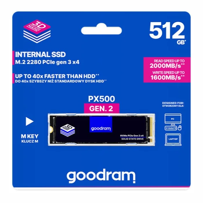 Iekšējais cietais disks Goodram PX500 SSD 512GB