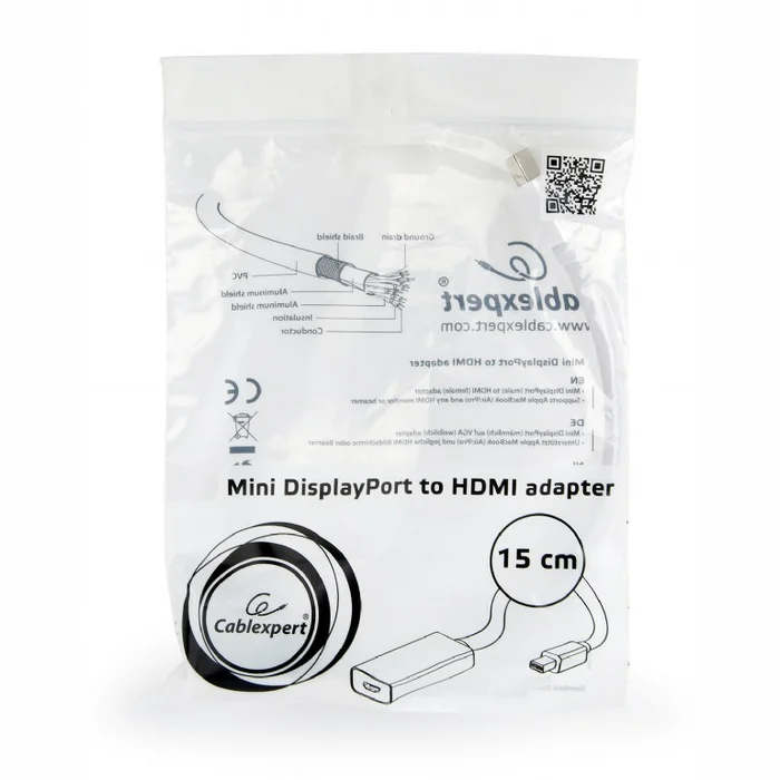 Gembird Mini DisplayPort to HDMI adapter cable White