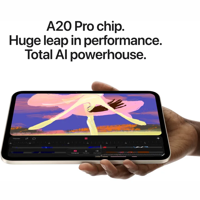 Apple iPad mini (A20 Pro) Wi‑Fi 512GB with standard glass - Starlight