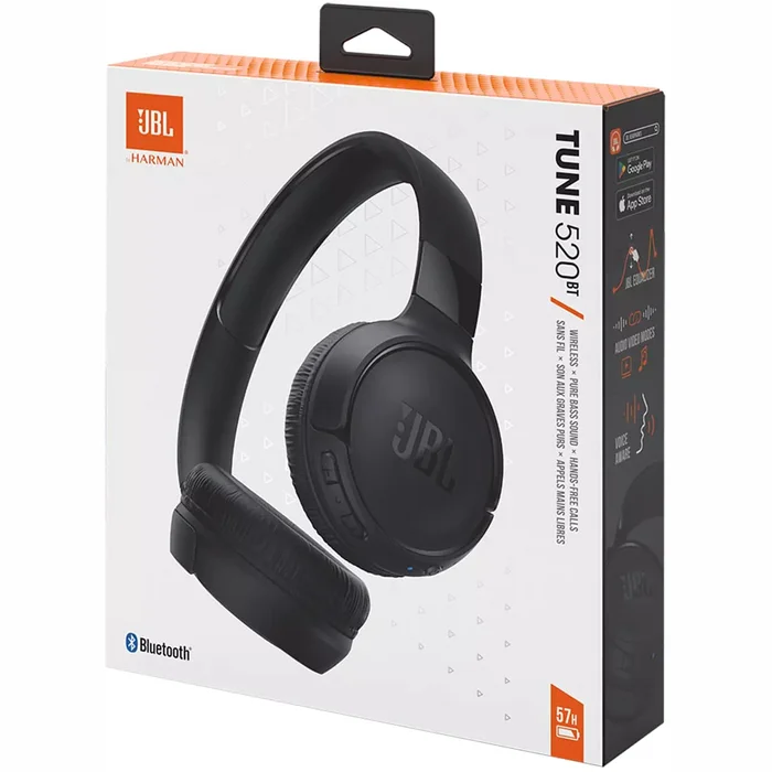 Austiņas JBL Tune 520BT Black