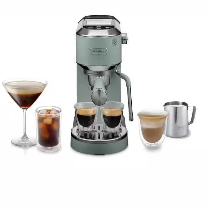 DeLonghi Dedica Duo with Advanced Milk Steam Wand & Cold Brew Option - Green EC890.GR