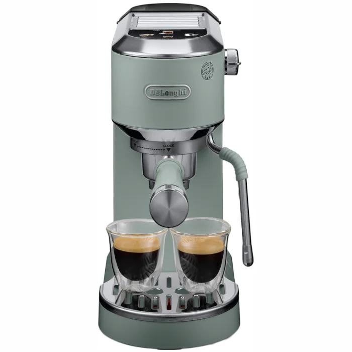 DeLonghi Dedica Duo with Advanced Milk Steam Wand & Cold Brew Option - Green EC890.GR