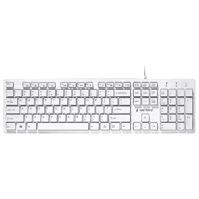 Klaviatūra Klaviatūra Gembird KB-MCH-03 Multimedia Keyboard ENG White