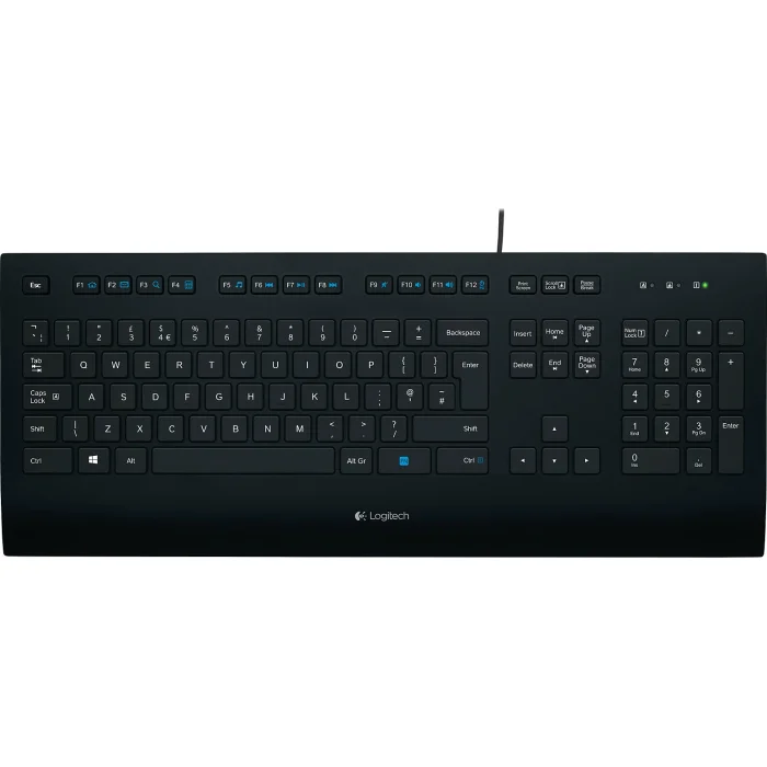 Klaviatūra Klaviatūra Logitech Corded Keyboard K280E RU Black