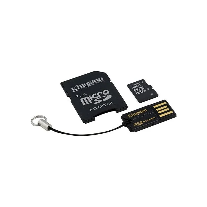 Atmiņas karte Kingston 32GB Micro SDHC Card Class 4 + SD Adapter /​ USB Reader