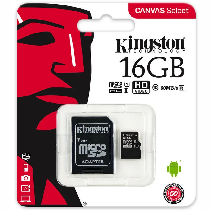 Atmiņas karte Kingston Canvas Select UHS-I 16GB