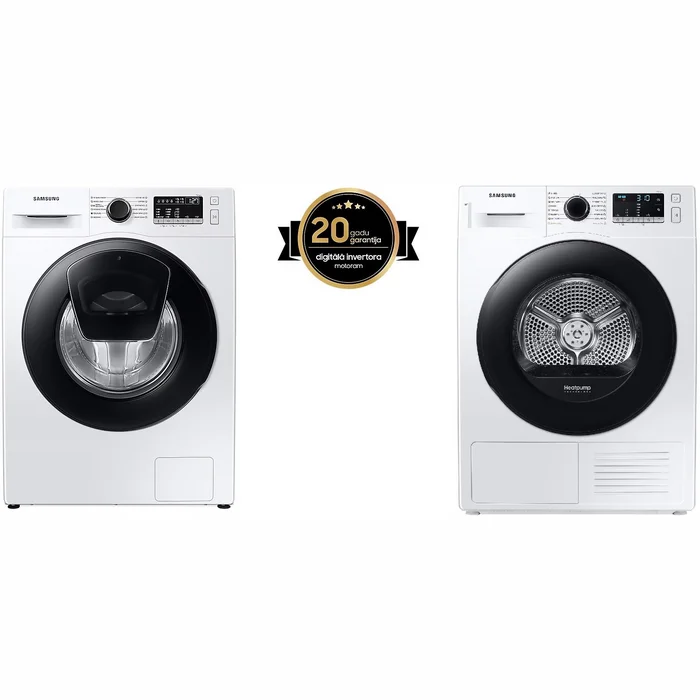 Veļas mašīna Samsung WW90T4540AE/LE  + Veļas žāvētājs Samsung DV80TA020AE/LE Komplekts