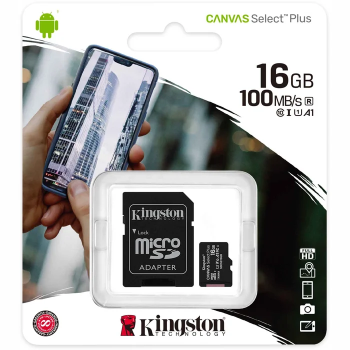 Kingston 16GB microSD Class 10 +ADP
