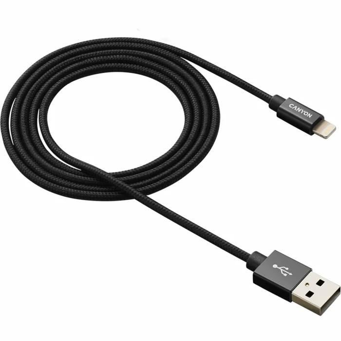 Canyon Charge & Sync MFI Braided Cable Black 1m