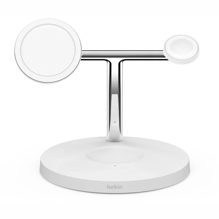 Belkin BoostCharge Pro 3-in-1 Wireless Charging Stand + AC Power Adapter White