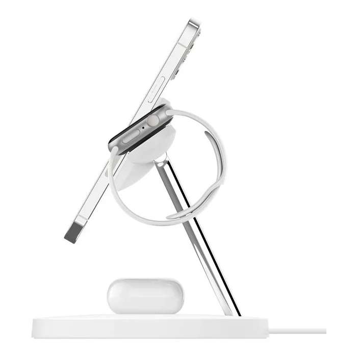 Belkin BoostCharge Pro 3-in-1 Wireless Charging Stand + AC Power Adapter White