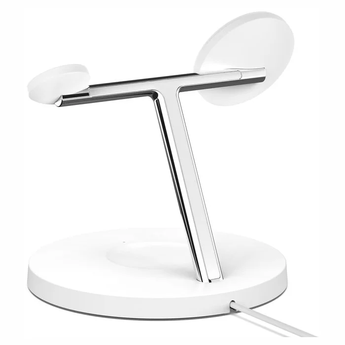 Belkin BoostCharge Pro 3-in-1 Wireless Charging Stand + AC Power Adapter White