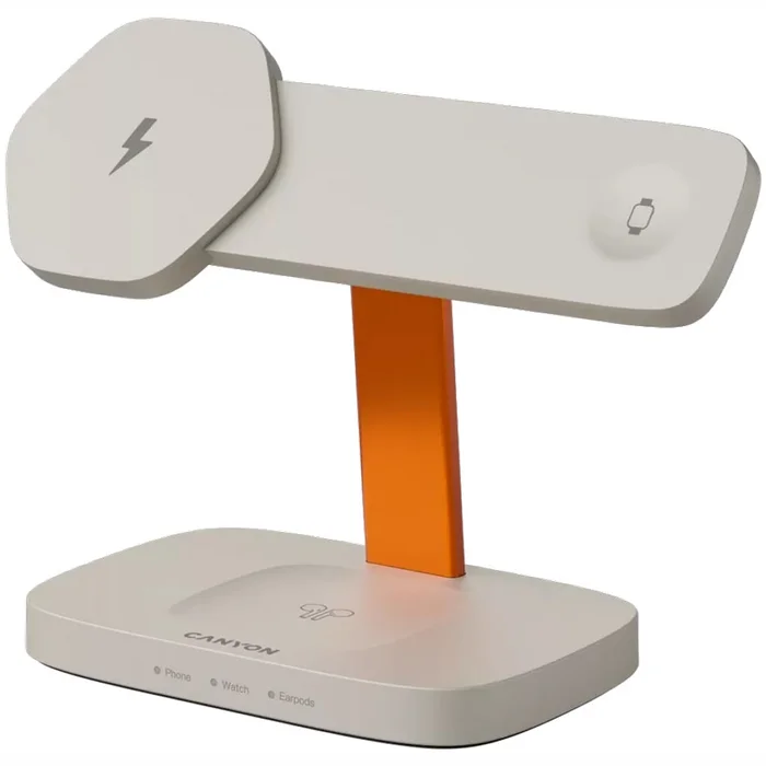 Canyon Wireless Charging Station Hexagon 310 3-in-1 LightGrey/Orange