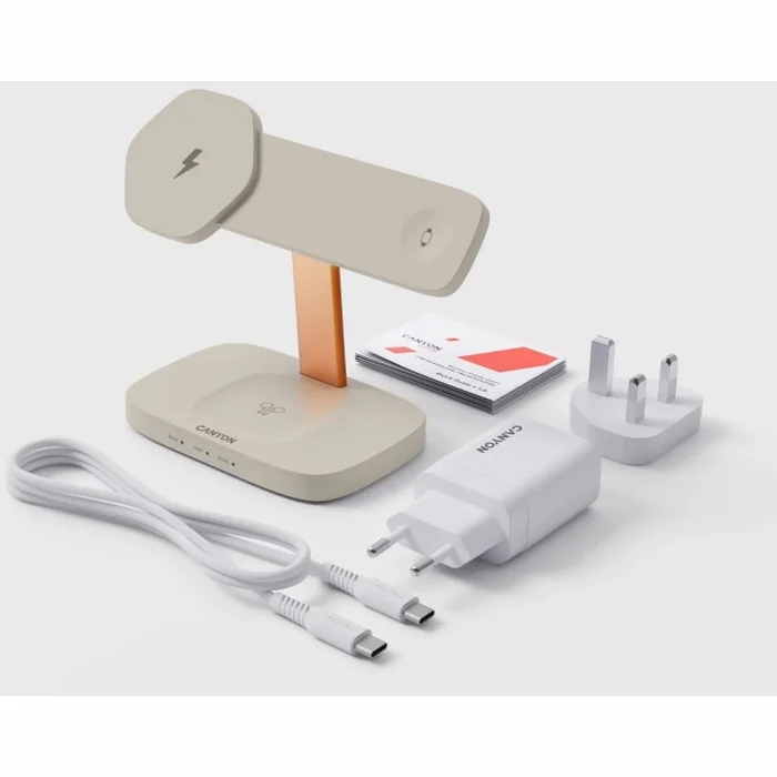 Canyon Wireless Charging Station Hexagon 310 3-in-1 LightGrey/Orange