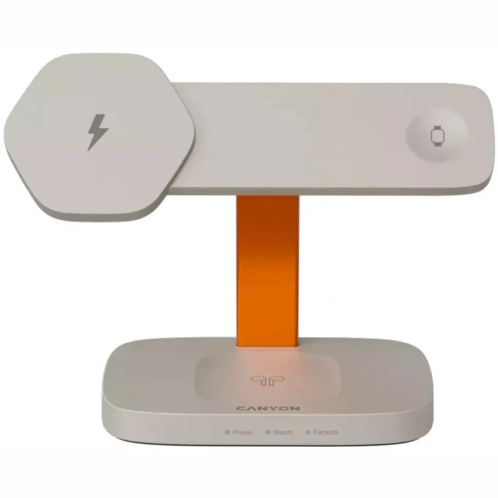 Canyon Wireless Charging Station Hexagon 310 3-in-1 LightGrey/Orange