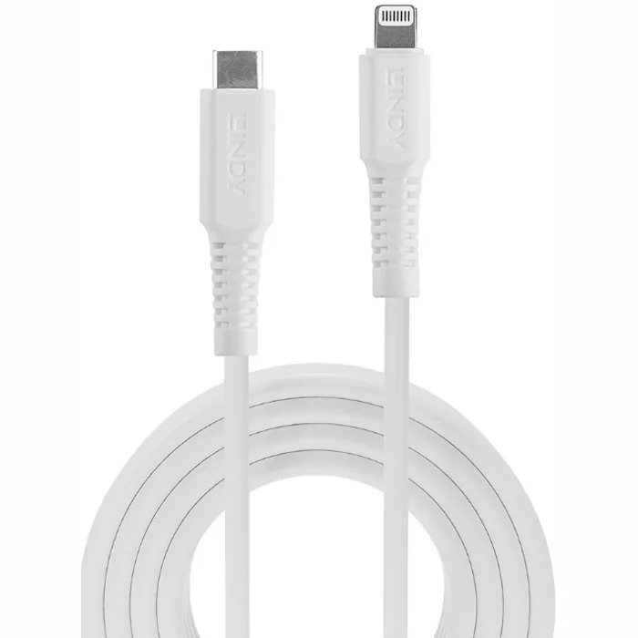 Lādētāji, kabeļi un adapteri Lindy USB-C to Lightning 2m White
