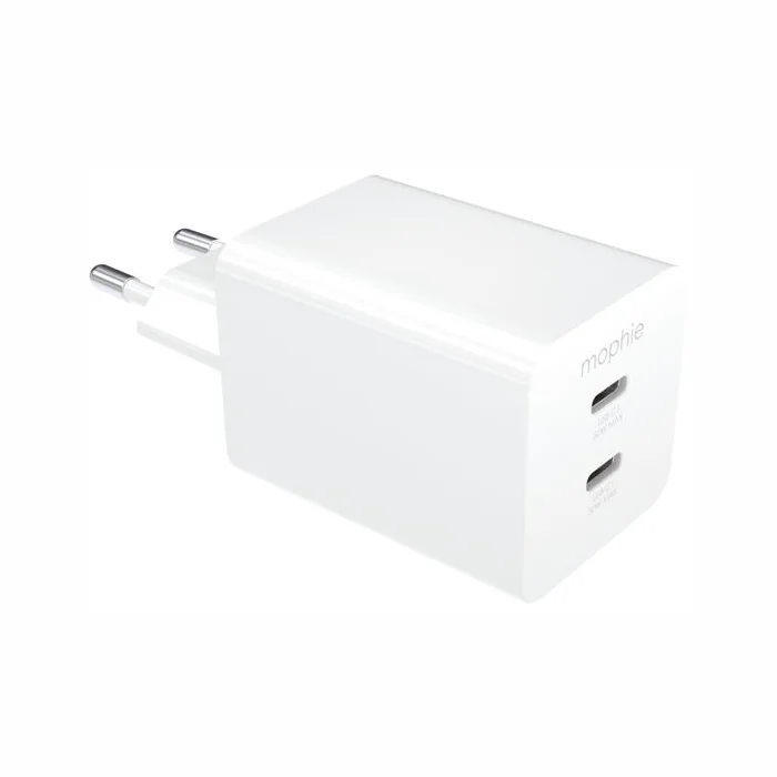 Mophie Essentials Power Adapter Dual USB-C PD 50W White EU