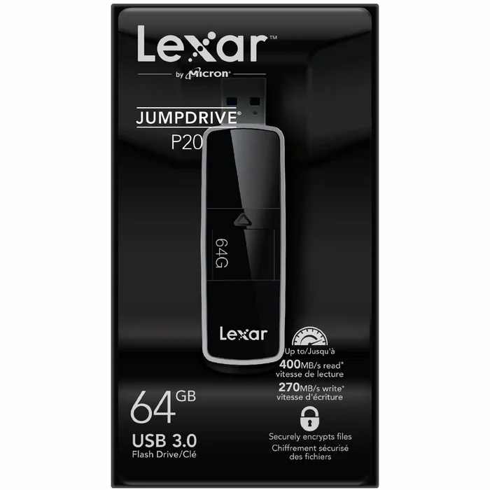 USB zibatmiņa USB zibatmiņa Lexar JumpDrive P20 64 GB, USB 3.0, Black