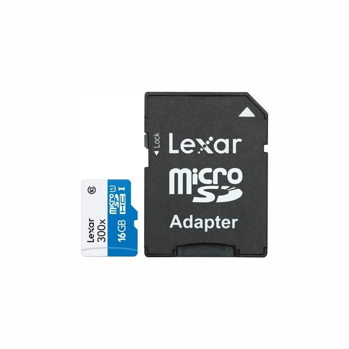 Atmiņas karte Lexar 16GB microSDHC, MicroSDHC, Flash memory class 10, SD adapter