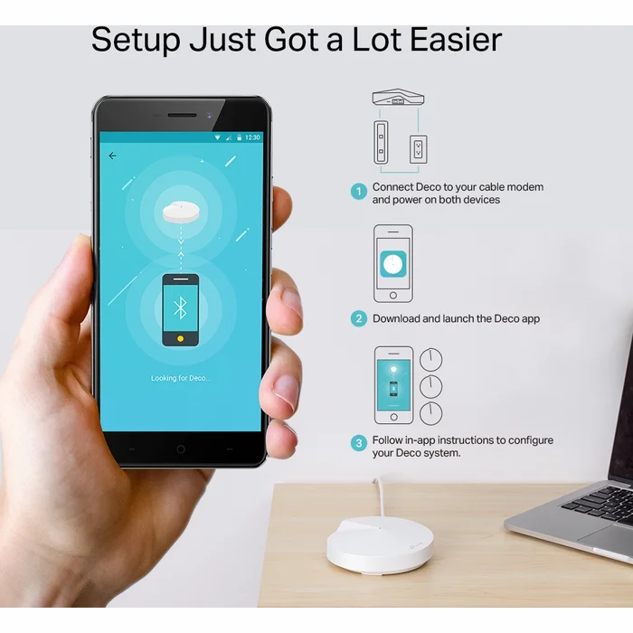 Rūteri Tp-Link Deco M9 Plus 3-Pack Sistem wireless Mesh Smart Home AC2200