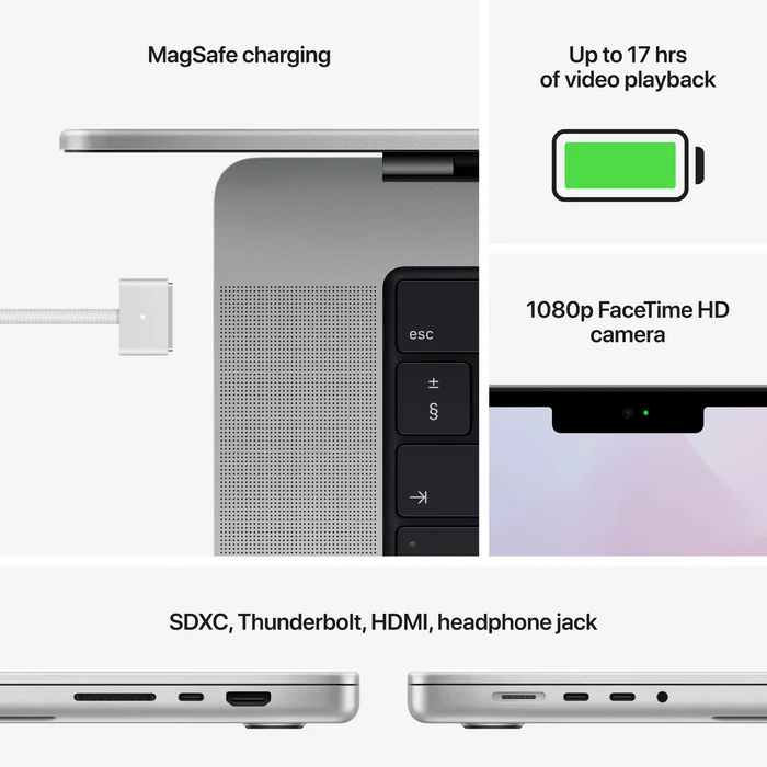 Portatīvie datori Apple MacBook Pro 14" M1 Pro 10-core CPU 16-core GPU 16GB 1TB SSD Silver INT