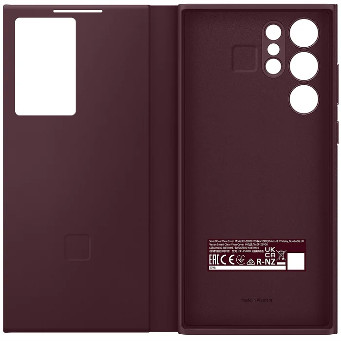 Samsung Galaxy S22 Ultra Smart Clear View Cover Burgundy