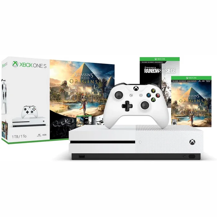 Spēļu konsoles Microsoft Xbox One S 1TB + Assassin's Creed: Origins + Tom Clancy's Rainbow Six: Siege
