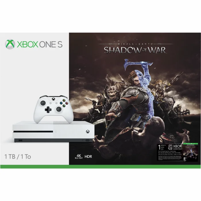 Spēļu konsole Spēļu konsole Microsoft Xbox One S 1TB + Shadow of War