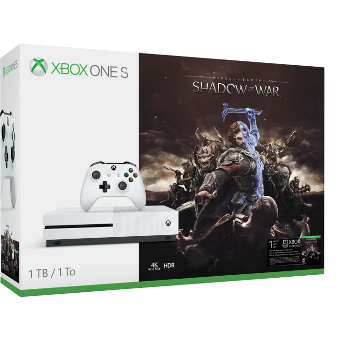 Spēļu konsole Spēļu konsole Microsoft Xbox One S 1TB + Shadow of War