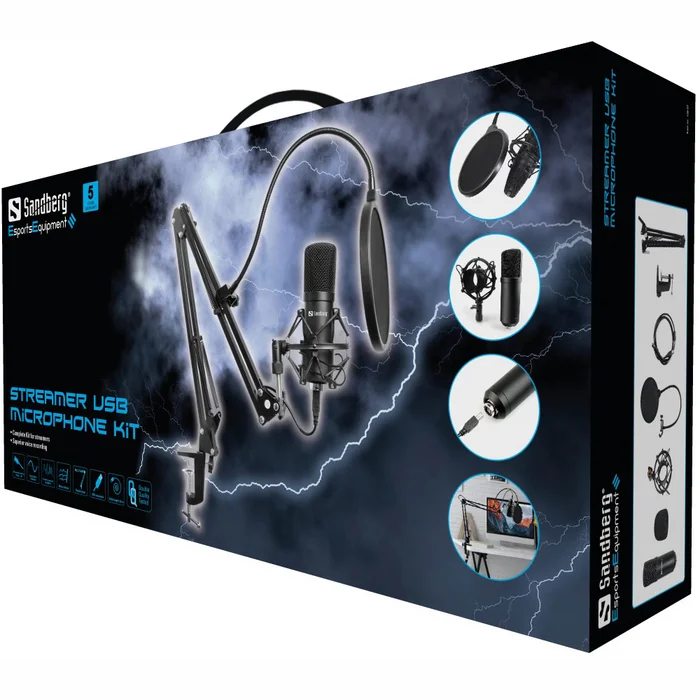 Mikrofons Sandberg 126-07 Streamer USB Microphone Kit