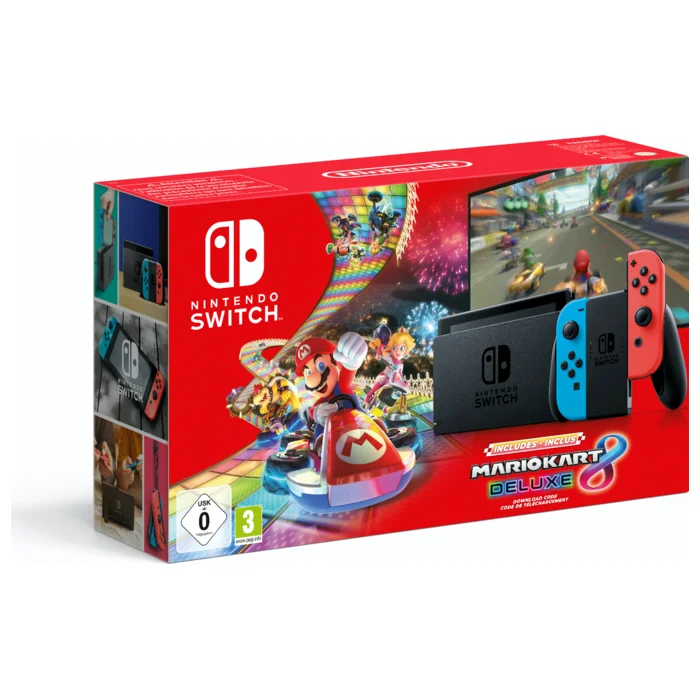 Spēļu konsole Nintendo Switch Neon Blue/Red Joy-Con (Revised model) + Mario Kart 8 Deluxe