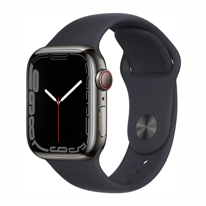Viedpulkstenis Apple Watch Series 7 GPS + Cellular 41mm Graphite Stainless Steel with Midnight Sport Band