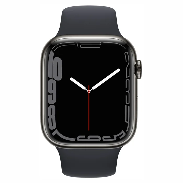 Viedpulkstenis Apple Watch Series 7 GPS + Cellular 45mm Graphite Stainless Steel with Midnight Sport Band